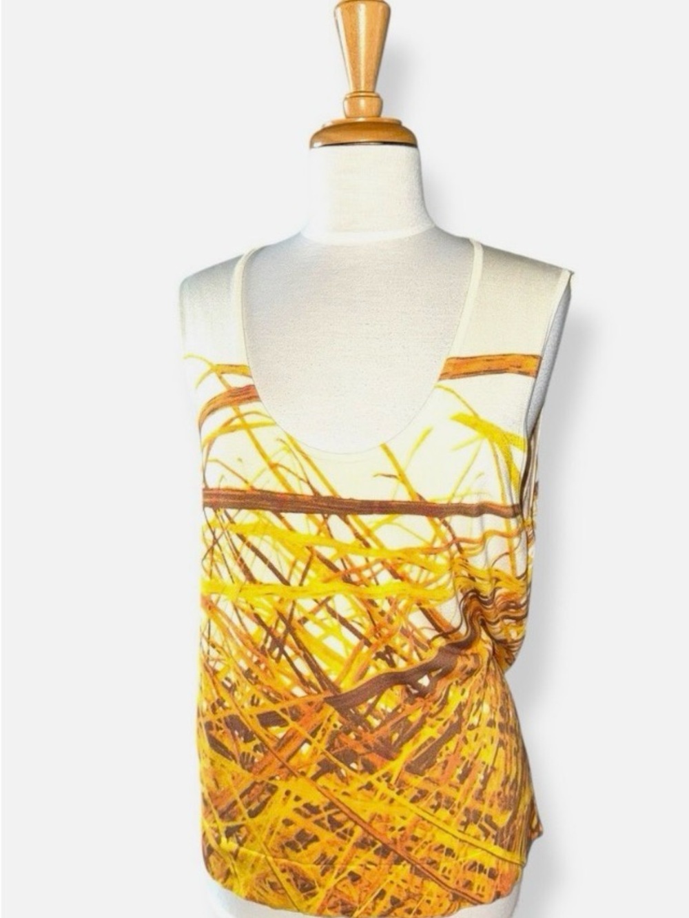 Akris Gold Star Printed Silk Tank Top Retail $895 (small flaw)